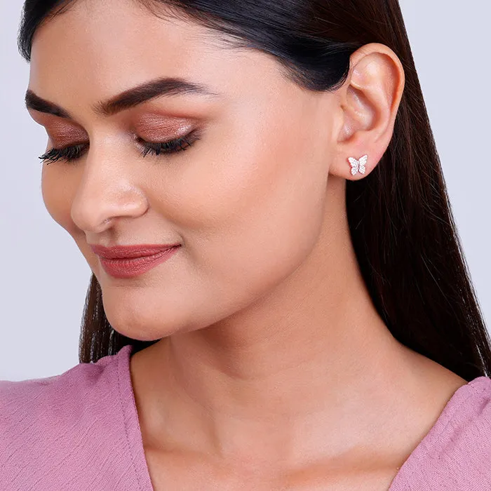 Rose Gold Skipper Butterfly Earrings