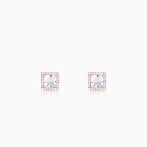 Rose Gold Snow White Studs