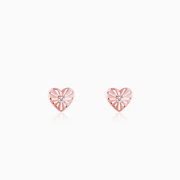 Rose Gold The Sunshine of My Life Heart Earrings