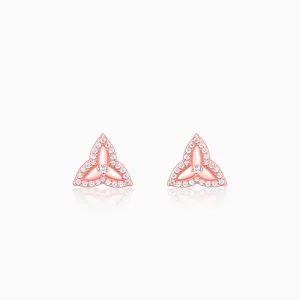 Rose Gold Trillium Trifecta Earrings