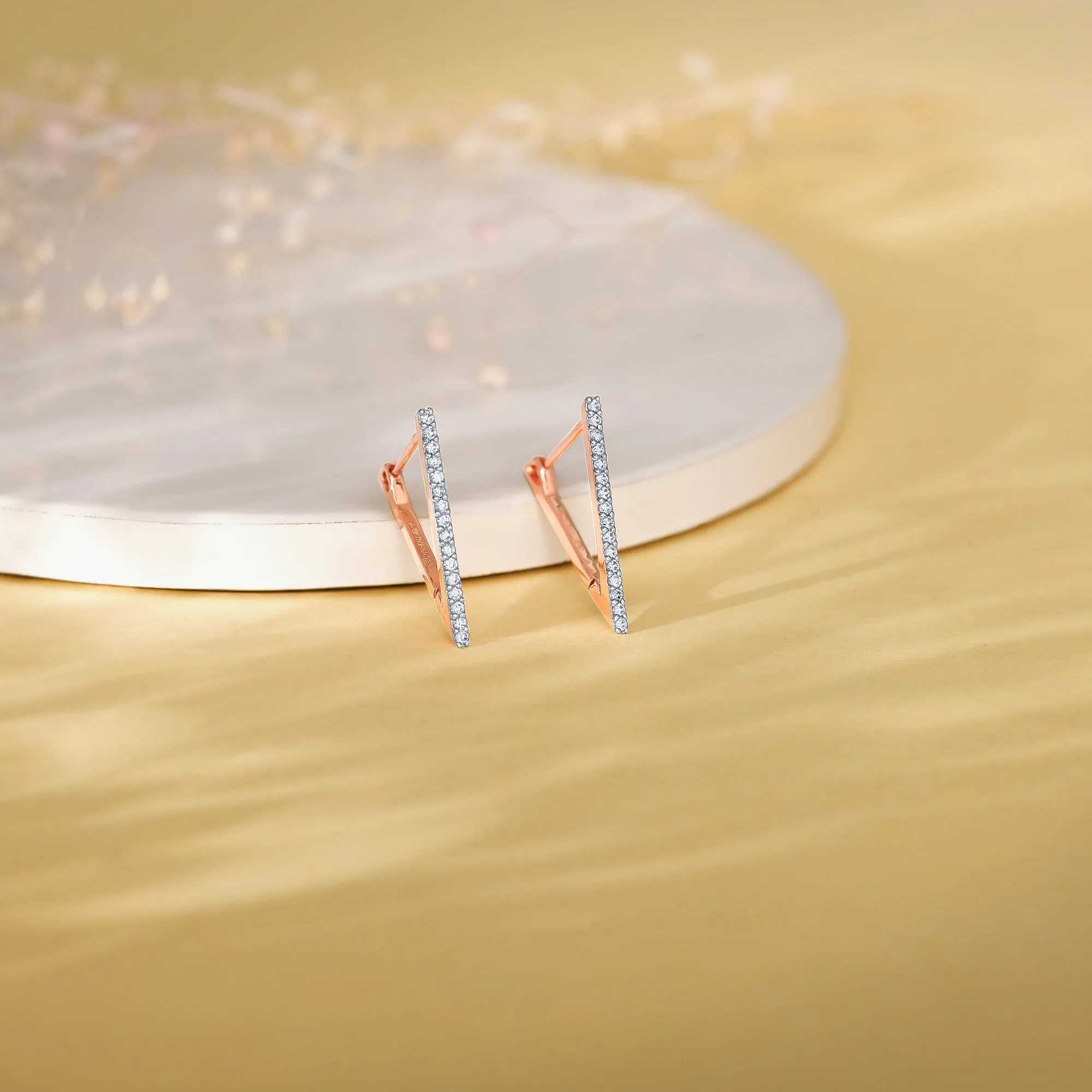 Rose Gold Trinity Diamond Studs