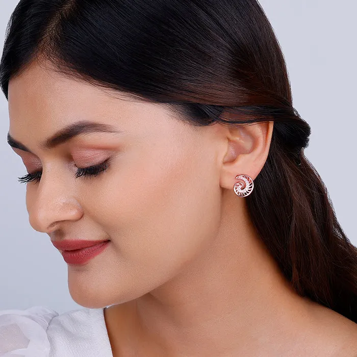 Rose Gold Volute Earrings