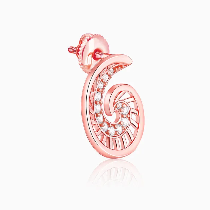Rose Gold Volute Earrings