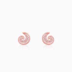 Rose Gold Volute Earrings