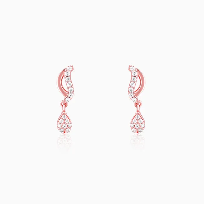 Rose Gold Wavecrest Earrings