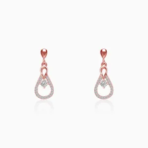 Rose Gold Zircon Drop Earrings