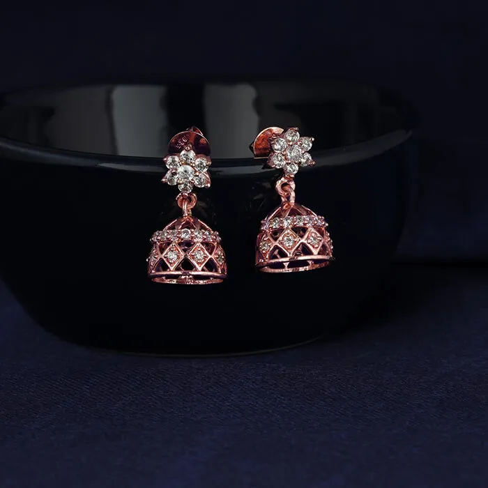 Rose Gold Zircon Jhumki