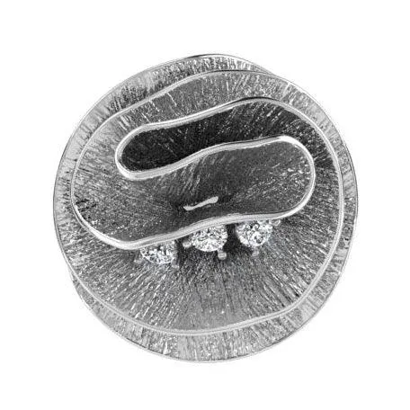 Rose Shaped Diamond Ring 18K White Gold