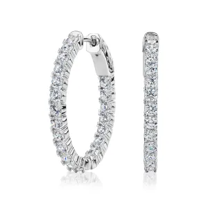 Round Brilliant hoop earrings with 2.52 carats* of diamond simulants in sterling silver