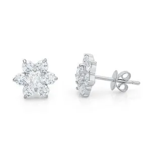 Round Brilliant stud earrings with 1.46 carats* of diamond simulants in 10 carat white gold