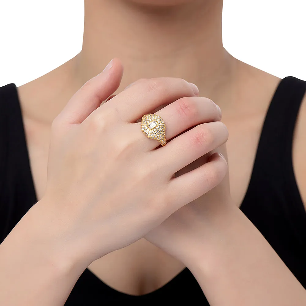 Ruby and Black Onyx Statement Ring