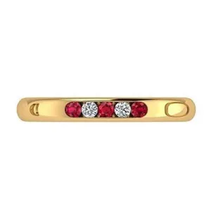 Ruby and Diamond Ring 14K Yellow Gold Band