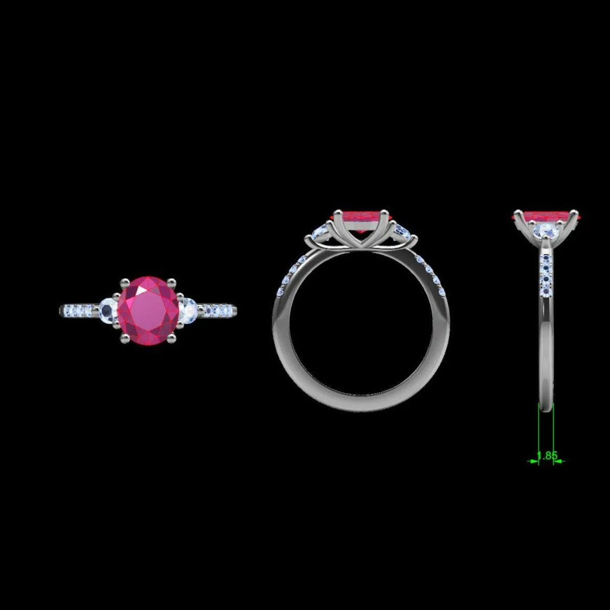 Ruby and Diamond Ring 18K Gold