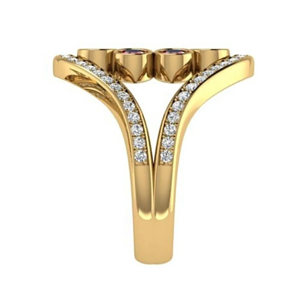 Ruby and Diamond  Ring 18K Yellow Gold