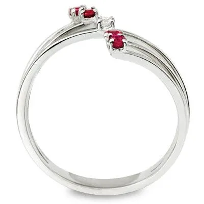 Ruby and Diamond Wrap Ring White Gold