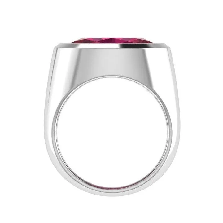 Ruby Gemstone Oval Ring 14K Gold