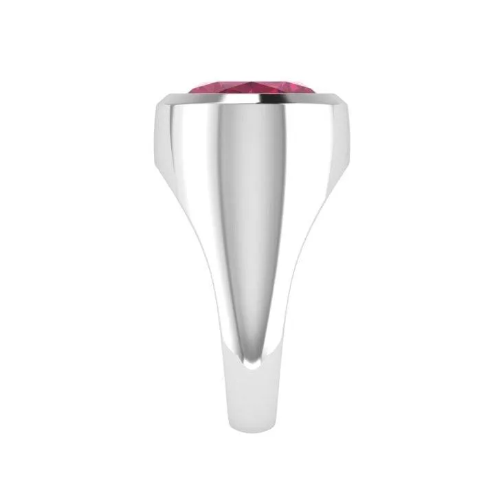 Ruby Gemstone Oval Ring 14K Gold