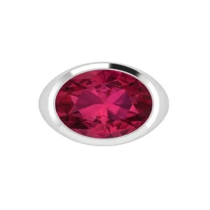 Ruby Gemstone Oval Ring 14K Gold