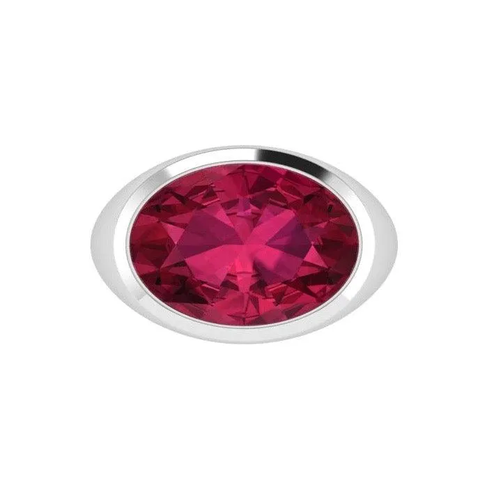 Ruby Gemstone Oval Ring 14K Gold
