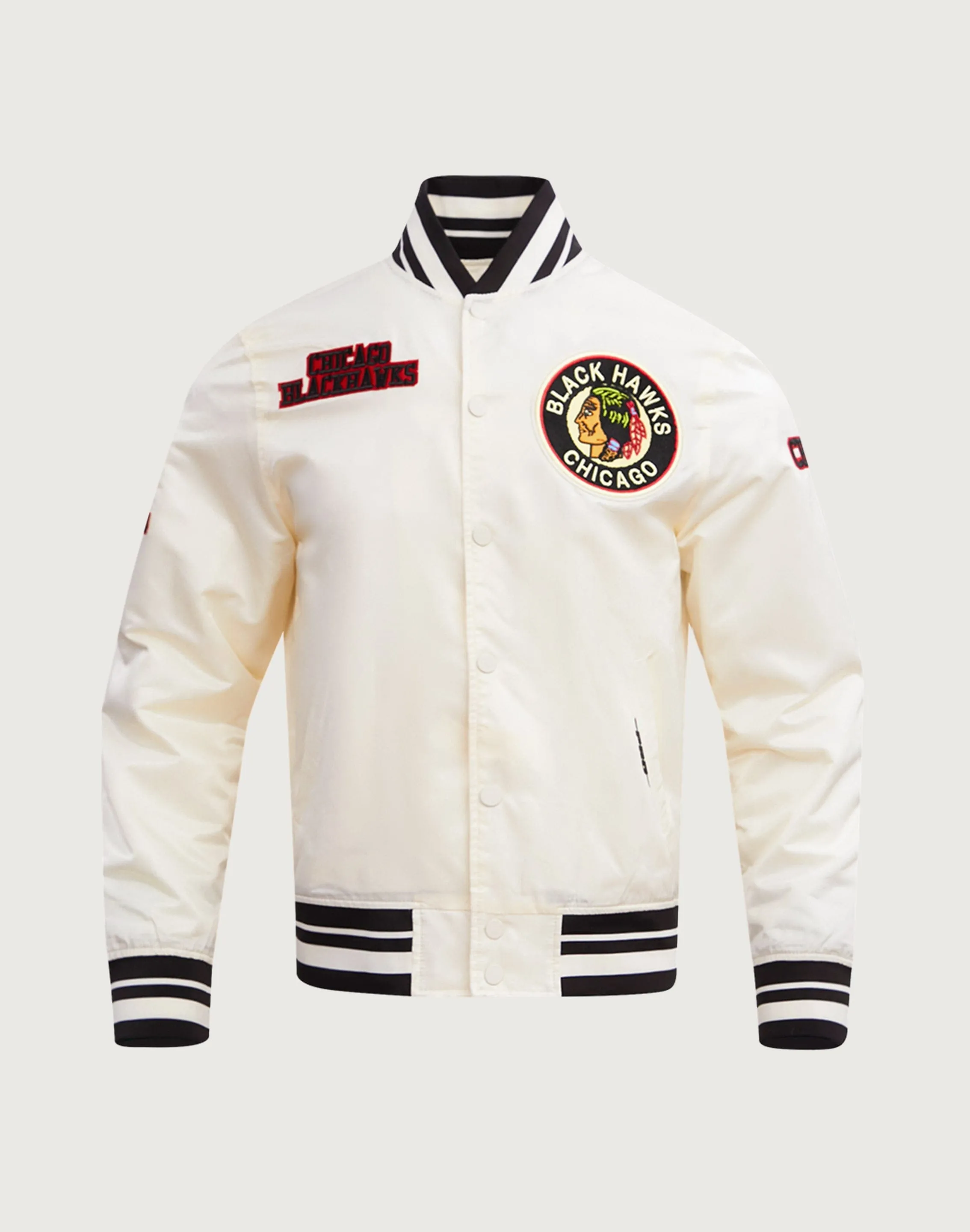 Runway fashion Pro Standard Chicago Blackhawks Retro Classic Rib Satin Jacket Nautical - themed fashion