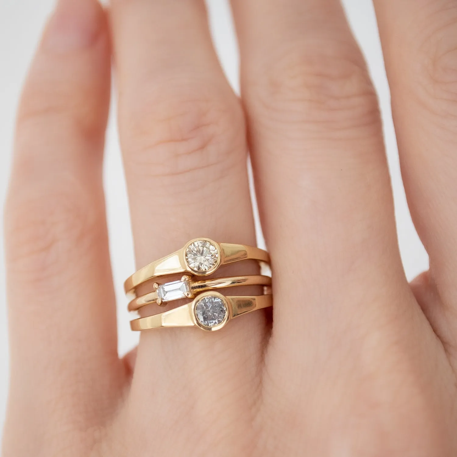 Salt & Pepper Diamond Eclipse Ring