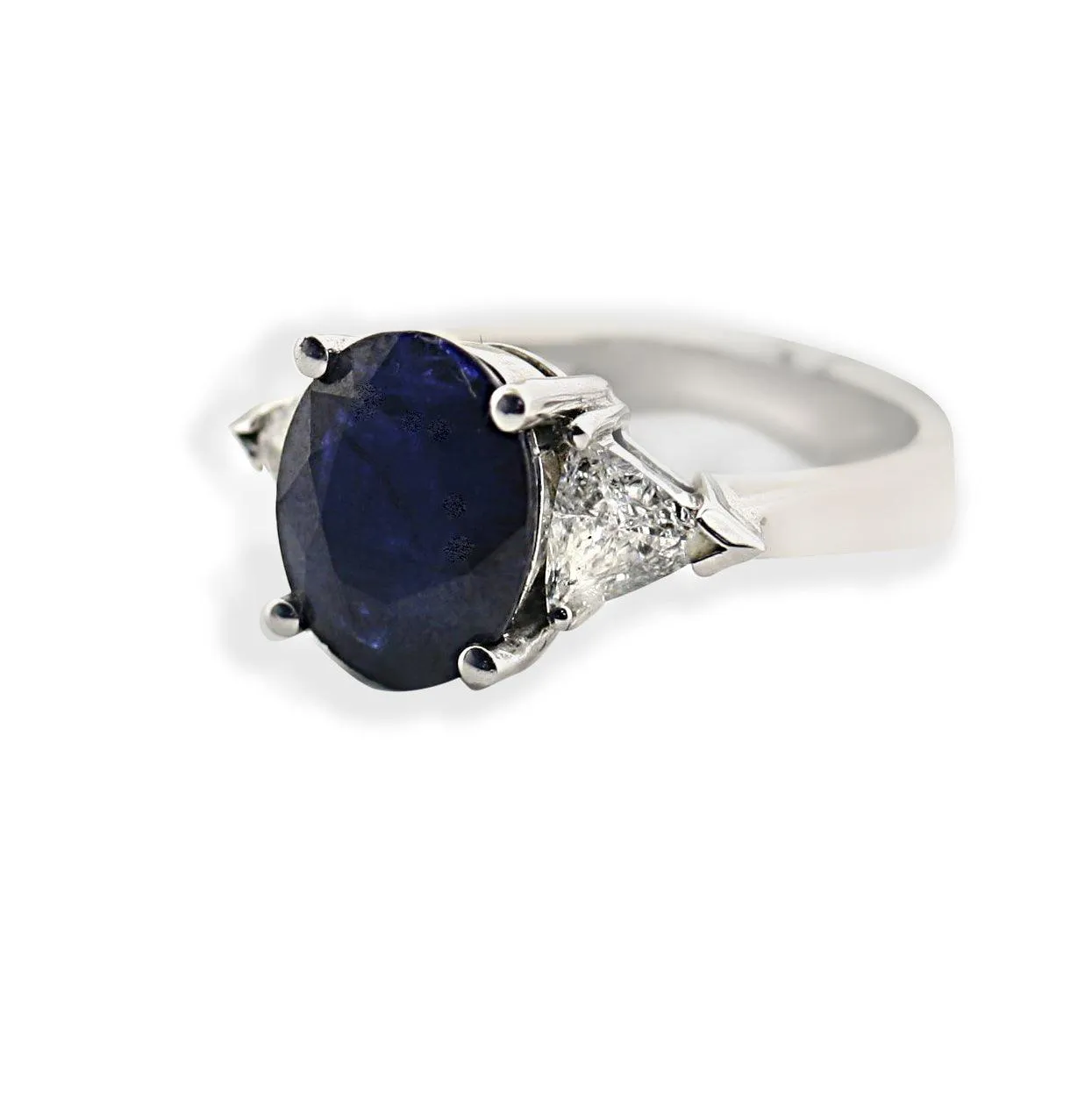 Sapphire Diamond Ring 14k White Gold