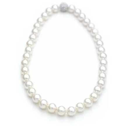 Sasha Pearl and Crystal Ball Clasp Necklace