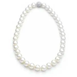 Sasha Pearl and Crystal Ball Clasp Necklace