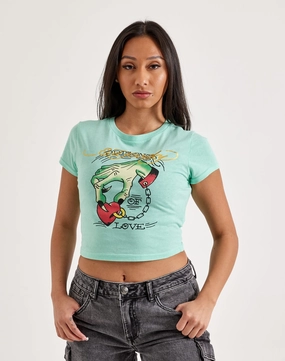 Seasonal wear Ed Hardy Heart Hand Baby Tee Nylon - included fashion