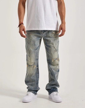Seasonal wear Smoke Rise Rip & Repair Straight Denim Jeans Fashion-forward items