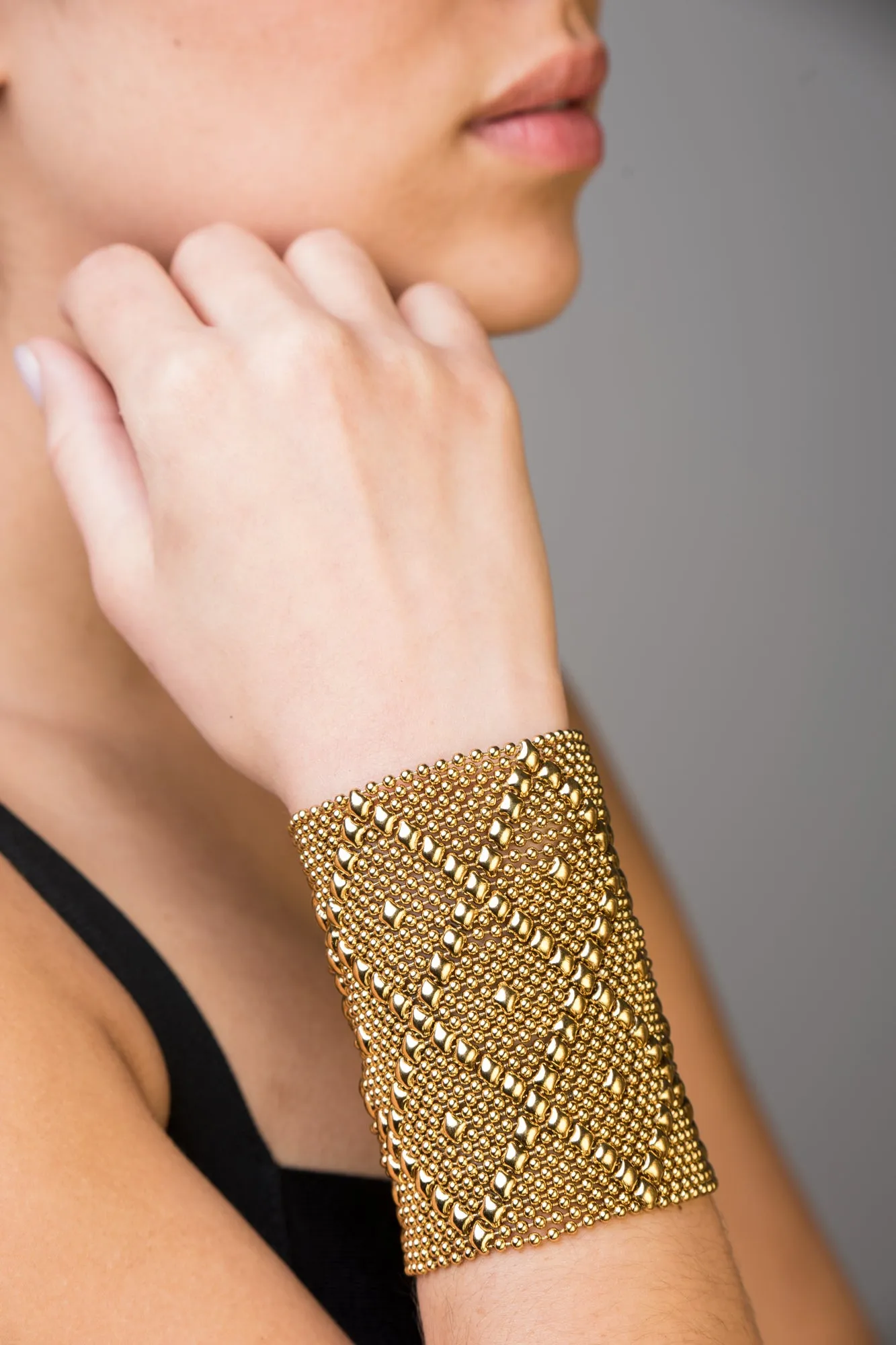 SG Liquid Metal B11?CAG Antique Gold Finish Bracelet by Sergio Gutierrez