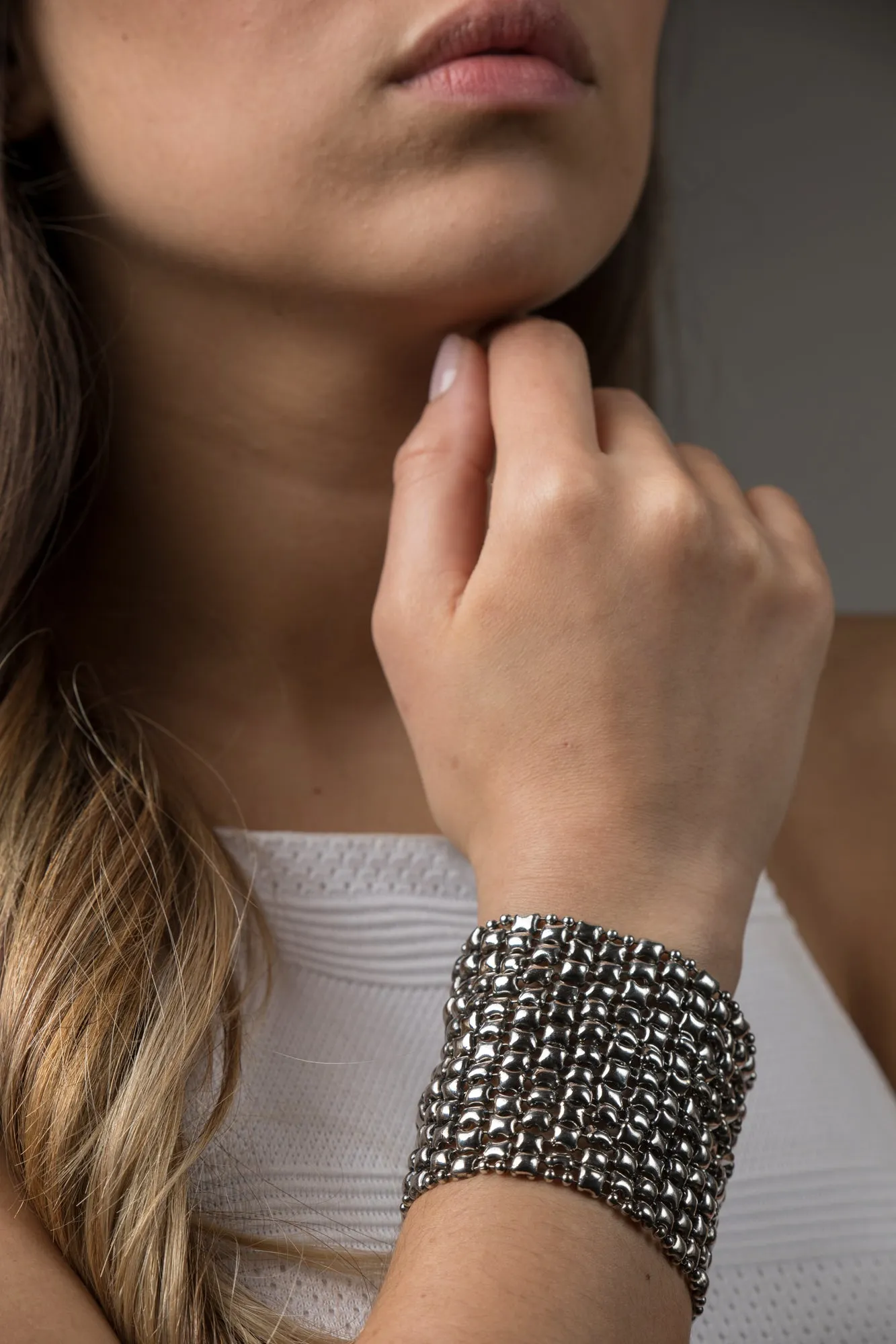 SG Liquid Metal BQ3-N Chrome Finish Bracelet by Sergio Gutierrez