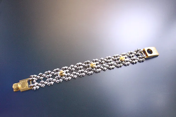 SG Liquid Metal TB41 ?C Antique silver and Gold Finish ?C Bracelet by Sergio Gutierrez