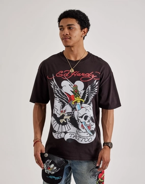 Silk - fabric fashion Ed Hardy '77 Eagle Boxy Tee Denim - based fashion