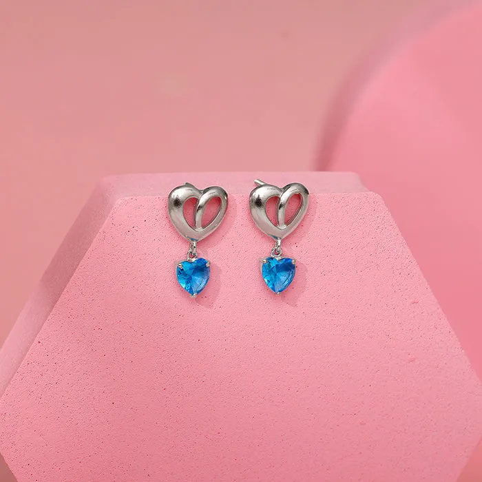 Silver Adore Love Earrings
