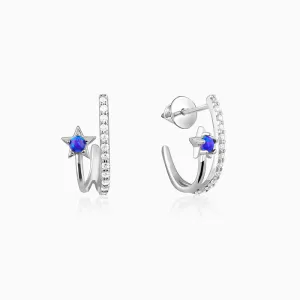 Silver Azure Aura Earrings