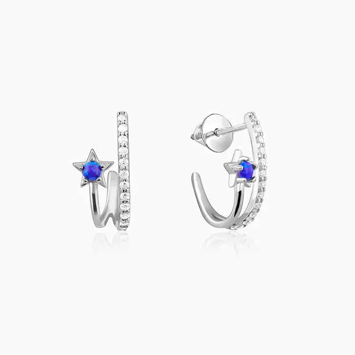 Silver Azure Aura Earrings