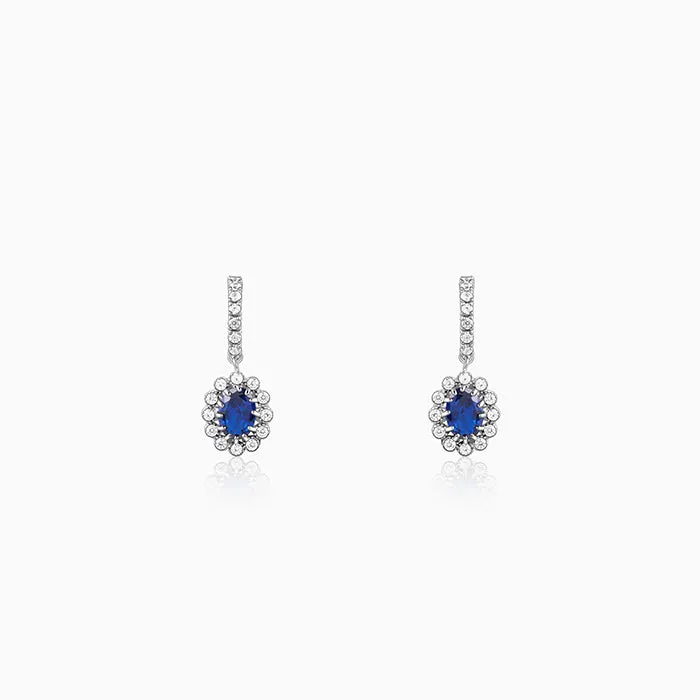 Silver Azure Floral Earrings