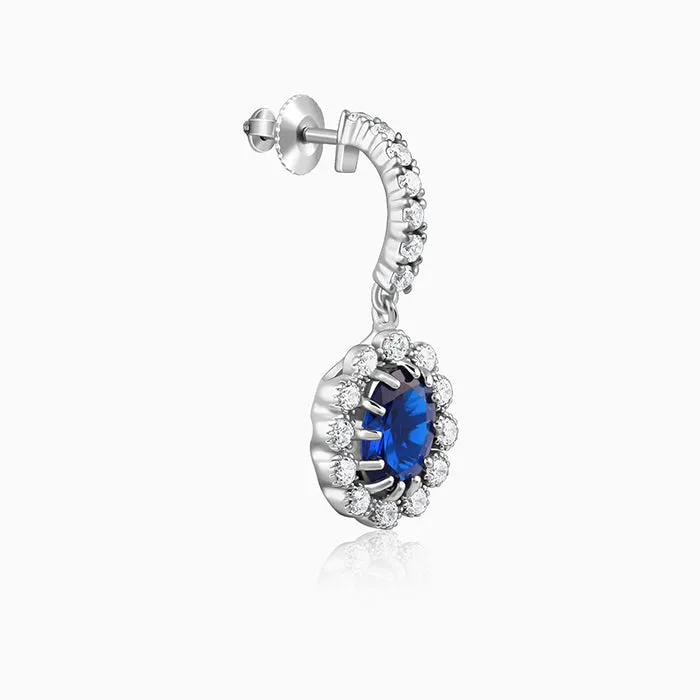 Silver Azure Floral Earrings