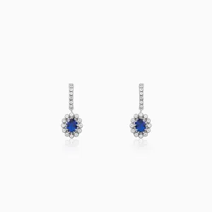 Silver Azure Floral Earrings
