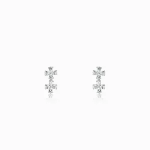 Silver Bedstraw Flower Earrings