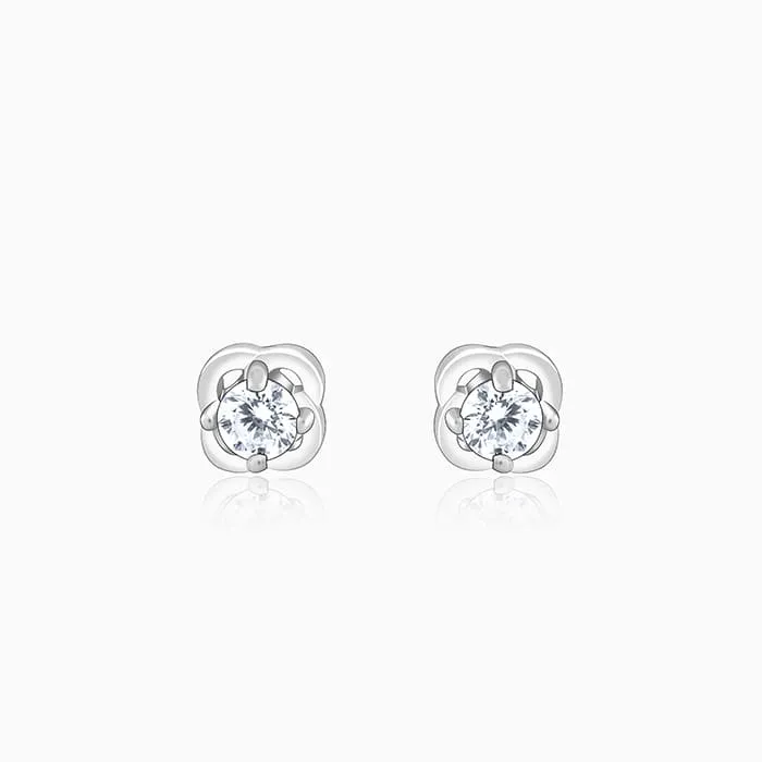 Silver Bloomfire Zirconia Earrings