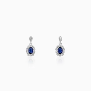 Silver Blue Floret Earrings
