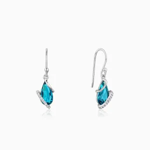 Silver Blue Night Earrings