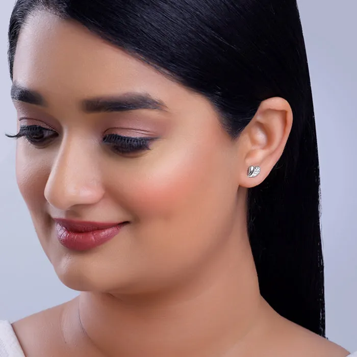Silver Bonded Love Stud Earrings