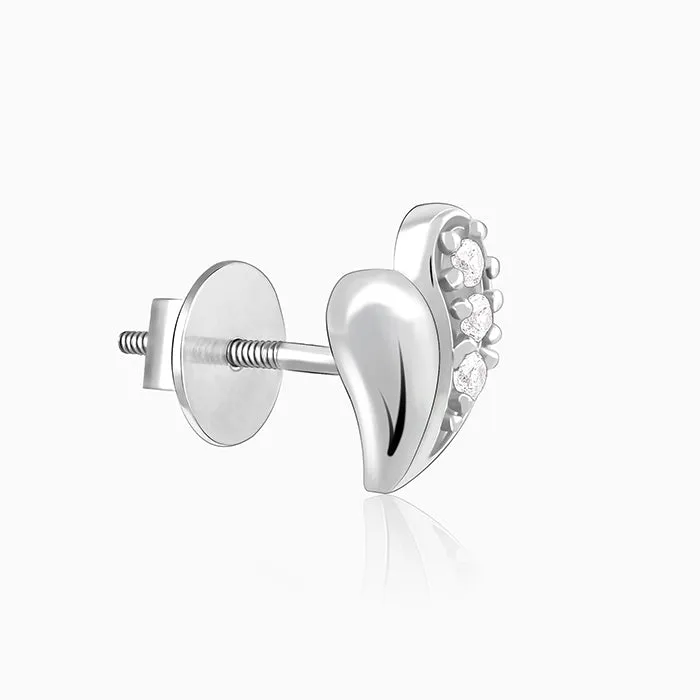Silver Bonded Love Stud Earrings