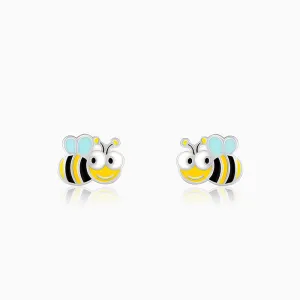 Silver Busy Bee Kids Earrings (4-12 yrs)