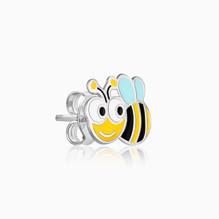 Silver Busy Bee Kids Earrings (4-12 yrs)