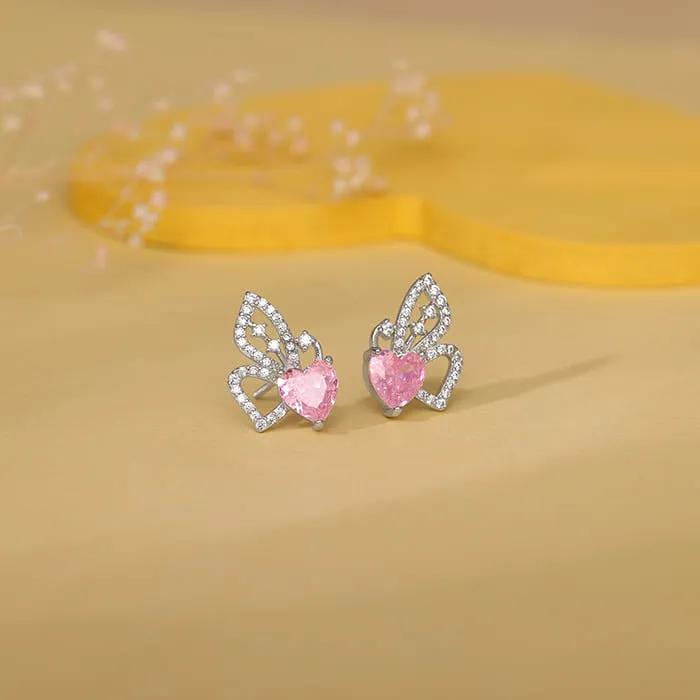 Silver Butterflies Desire Stud Earrings