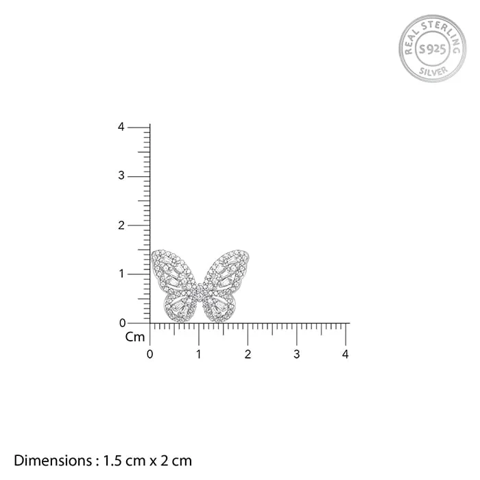 Silver Butterfly Gleam Earrings